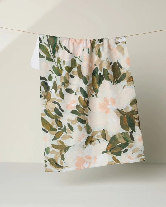 Geometry Tea Towel: Painted Blossoms
