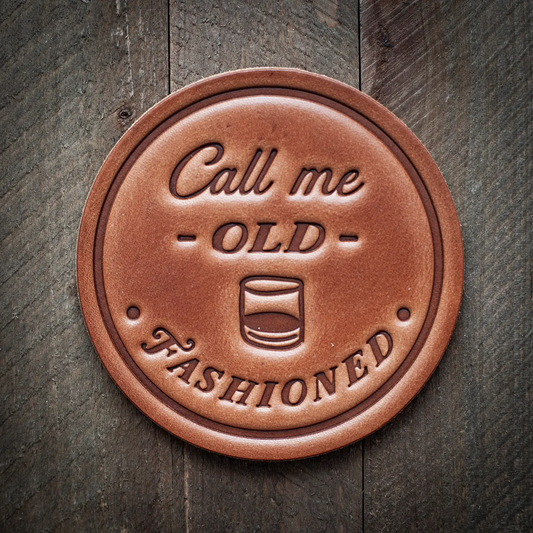 Leather Coaster - Call Me Old Fashioned