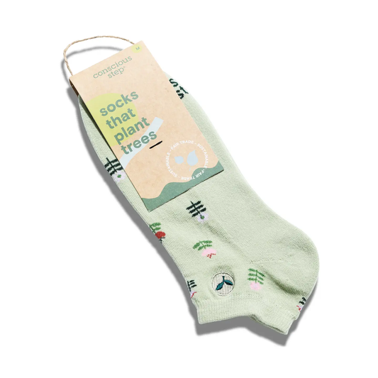 Socks That Plant Trees Ankle Green Tulips