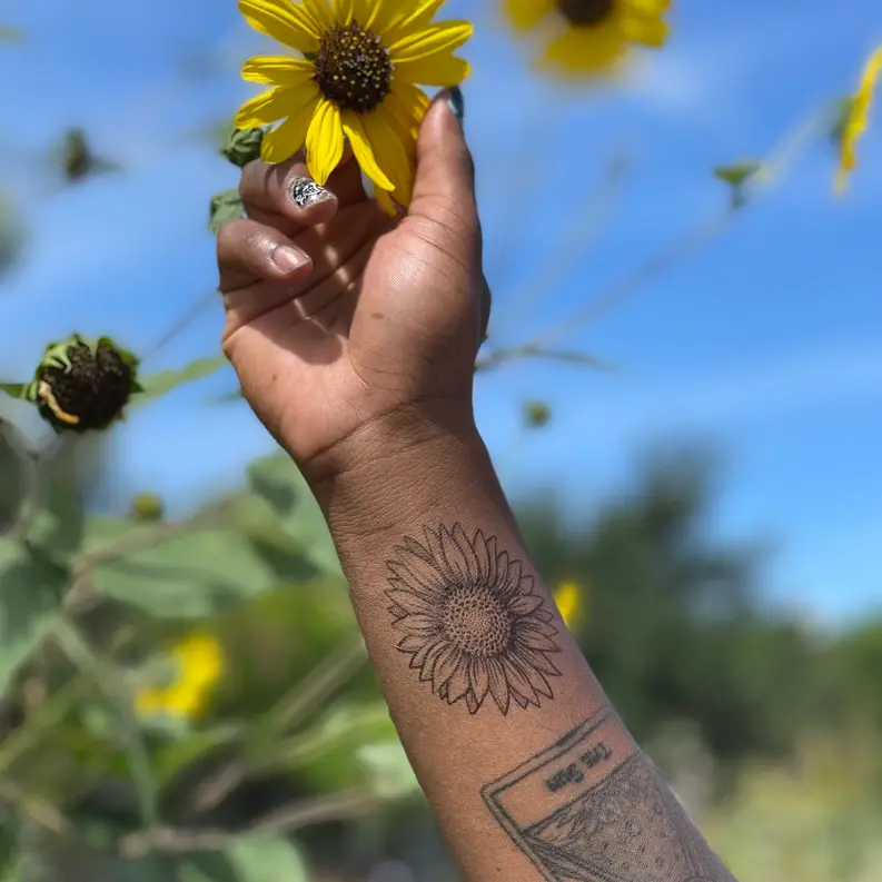 Sunflower Temporary Tattoo