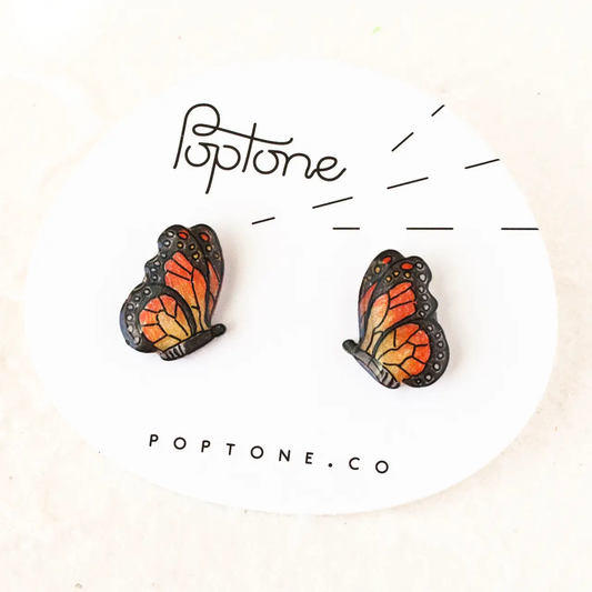 Monarch Butterfly Stud Earrings