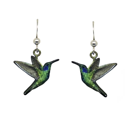 Green Hummingbird Earrings