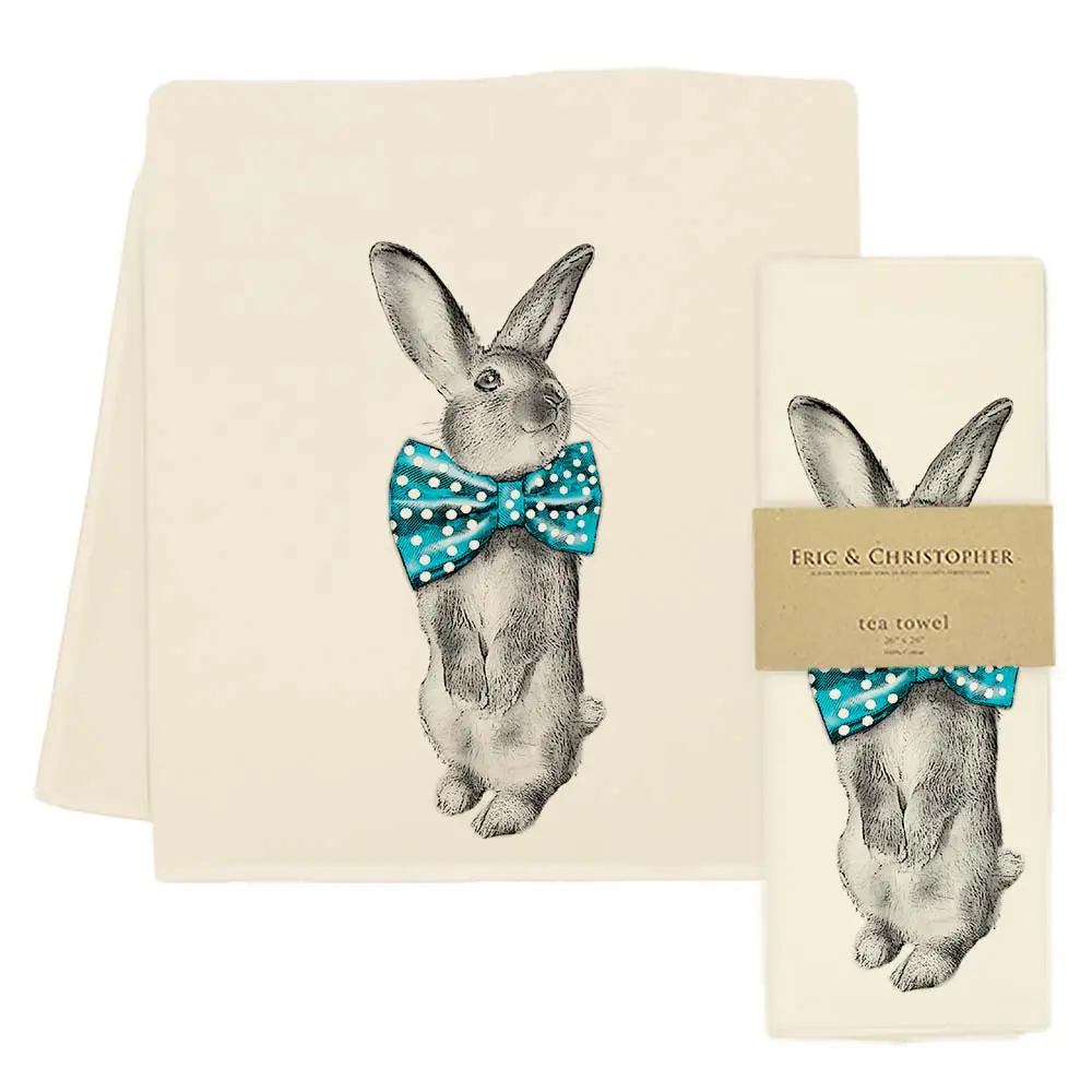 Bunny Bowtie Tea Towel