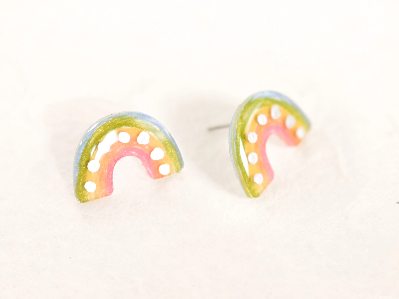 Simple Pastel Rainbow Stud Earrings