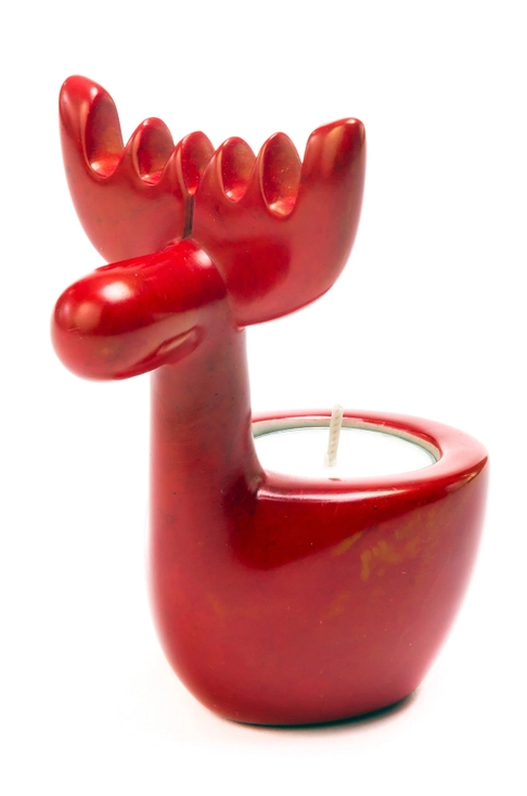 Red Reindeer Tealight Candle Holder