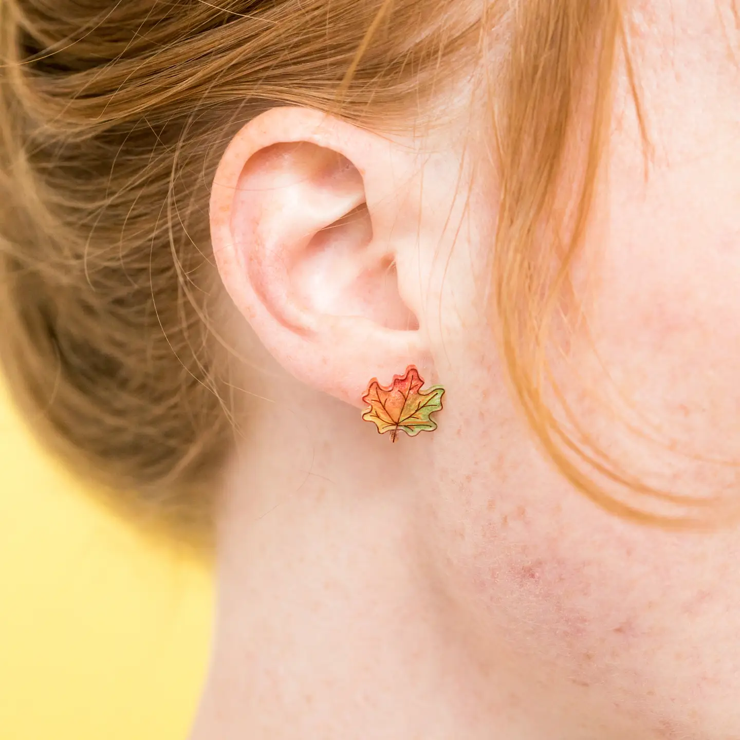 Maple Autumn Leaf Stud Earrings