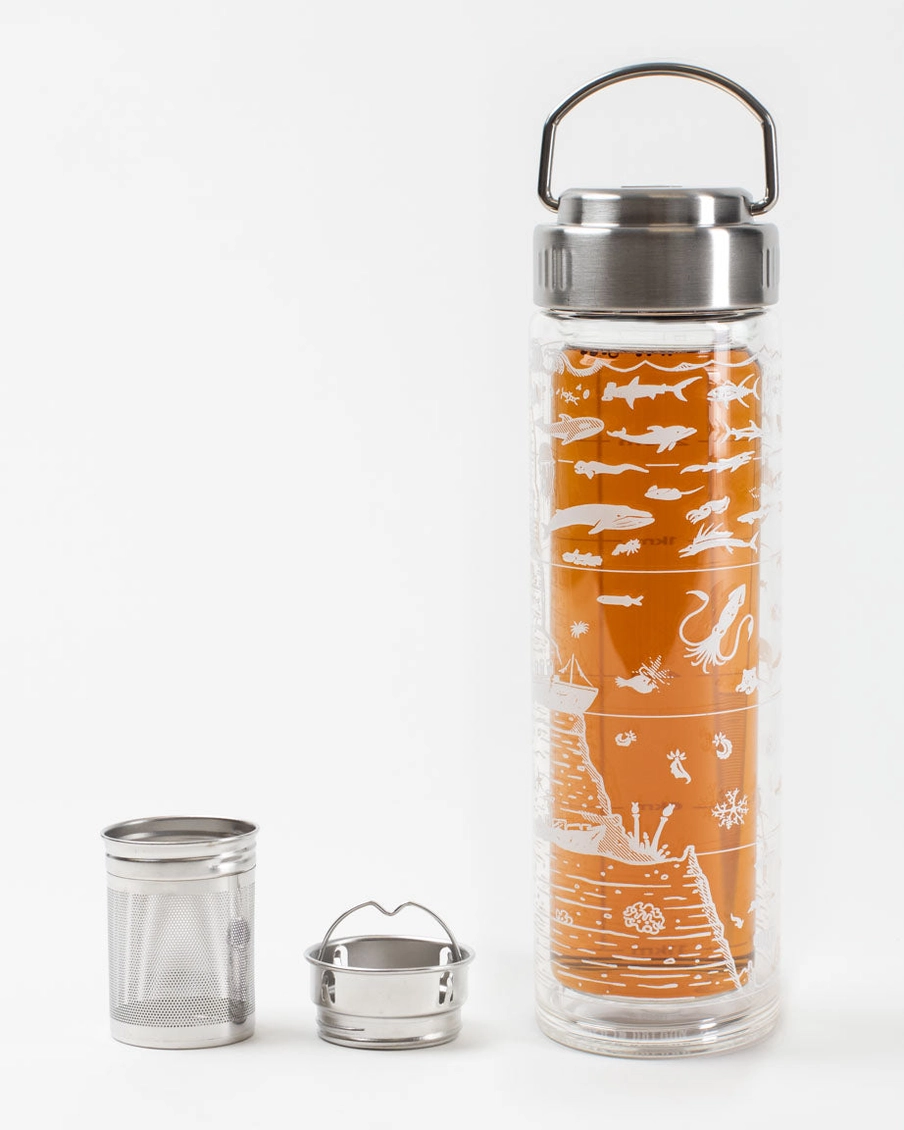 Beneath the Waves Glass Tea Infuser Flask