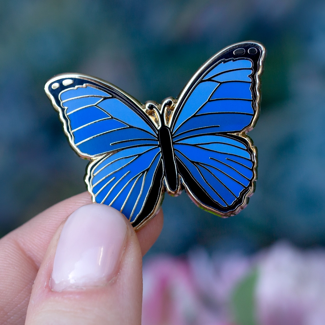 Blue Morpho Enamel Pin