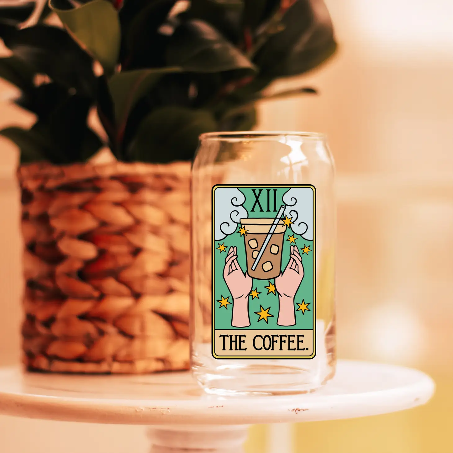 The Coffee Tarot Iced Coffee Glass