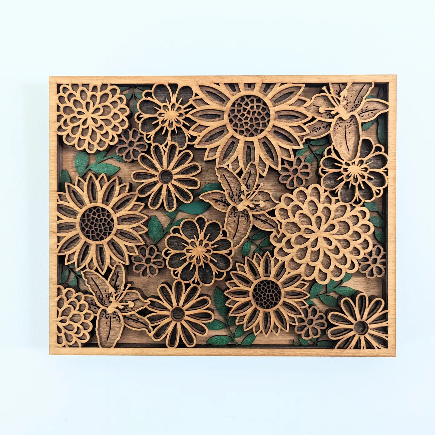 Layered Flowers Art Magnet