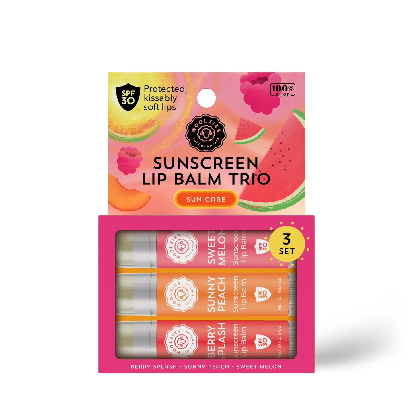 SPF Sunscreen Fruit Lip Balm Trio