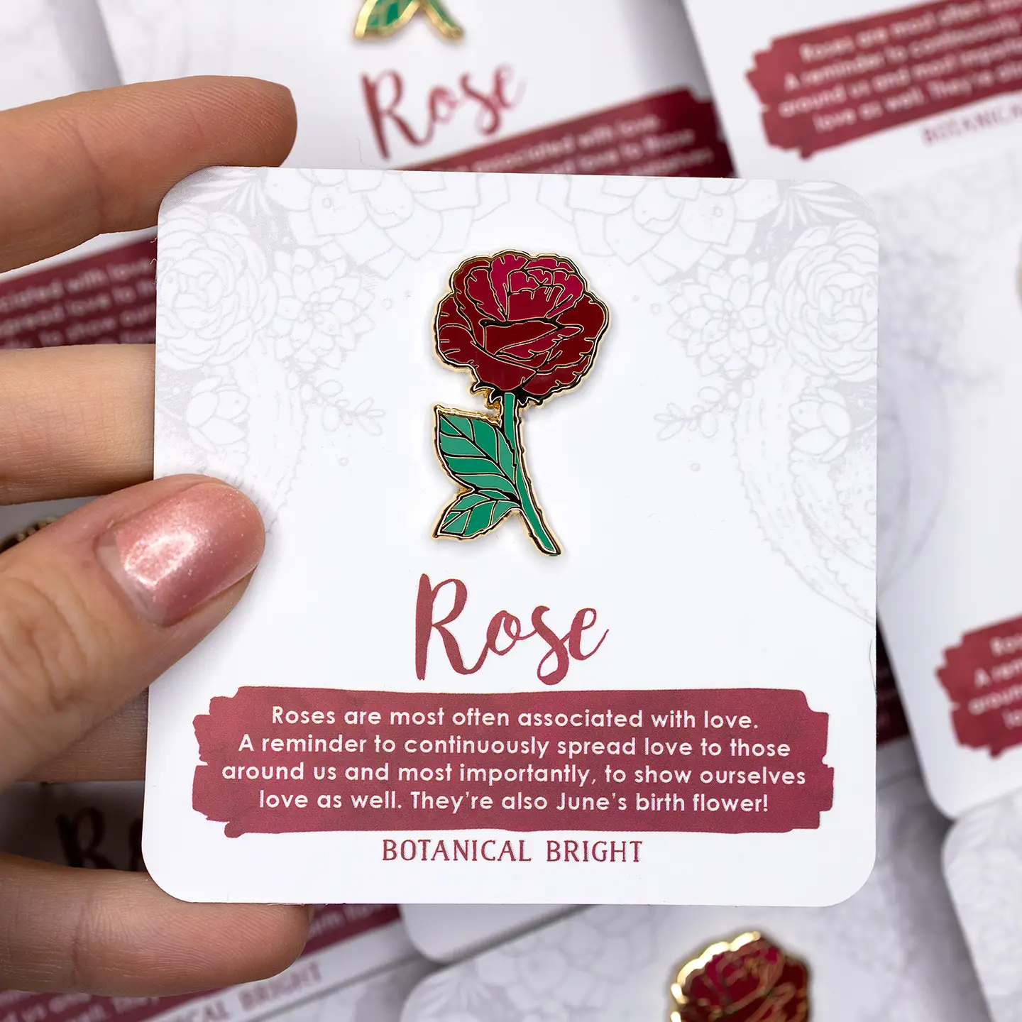 Red Rose Enamel Pin