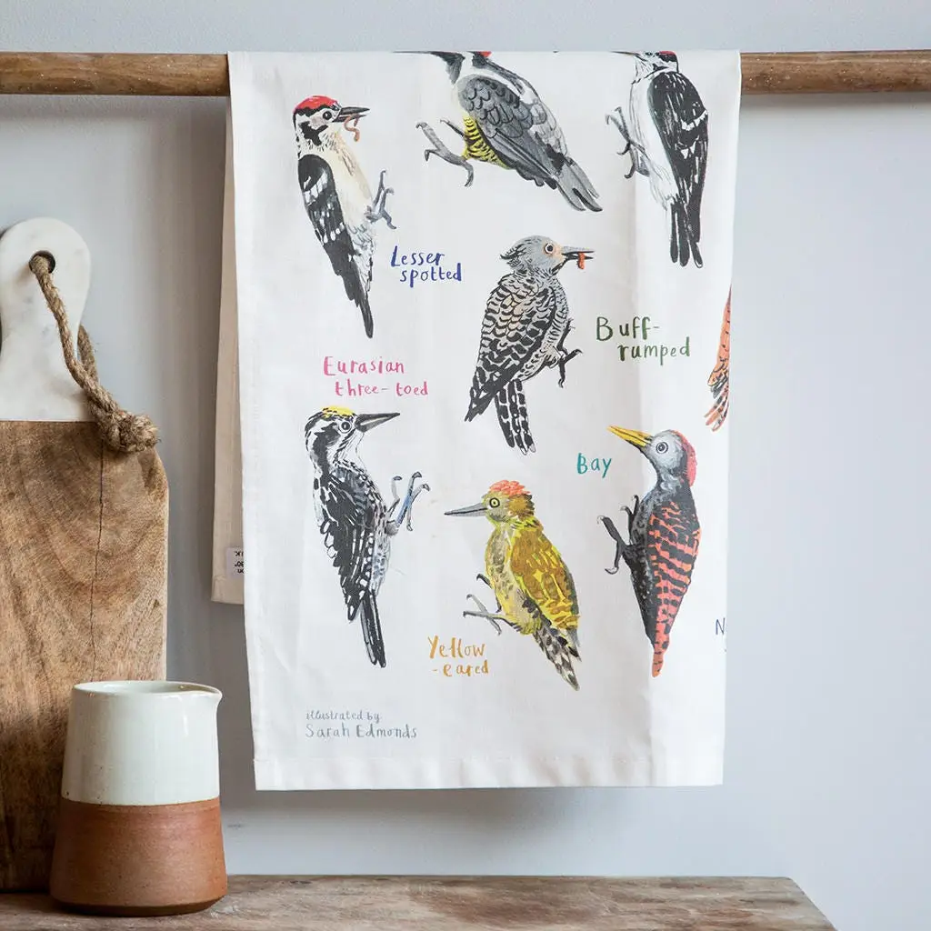 Peckers Bird Pun Cotten Tea Towel