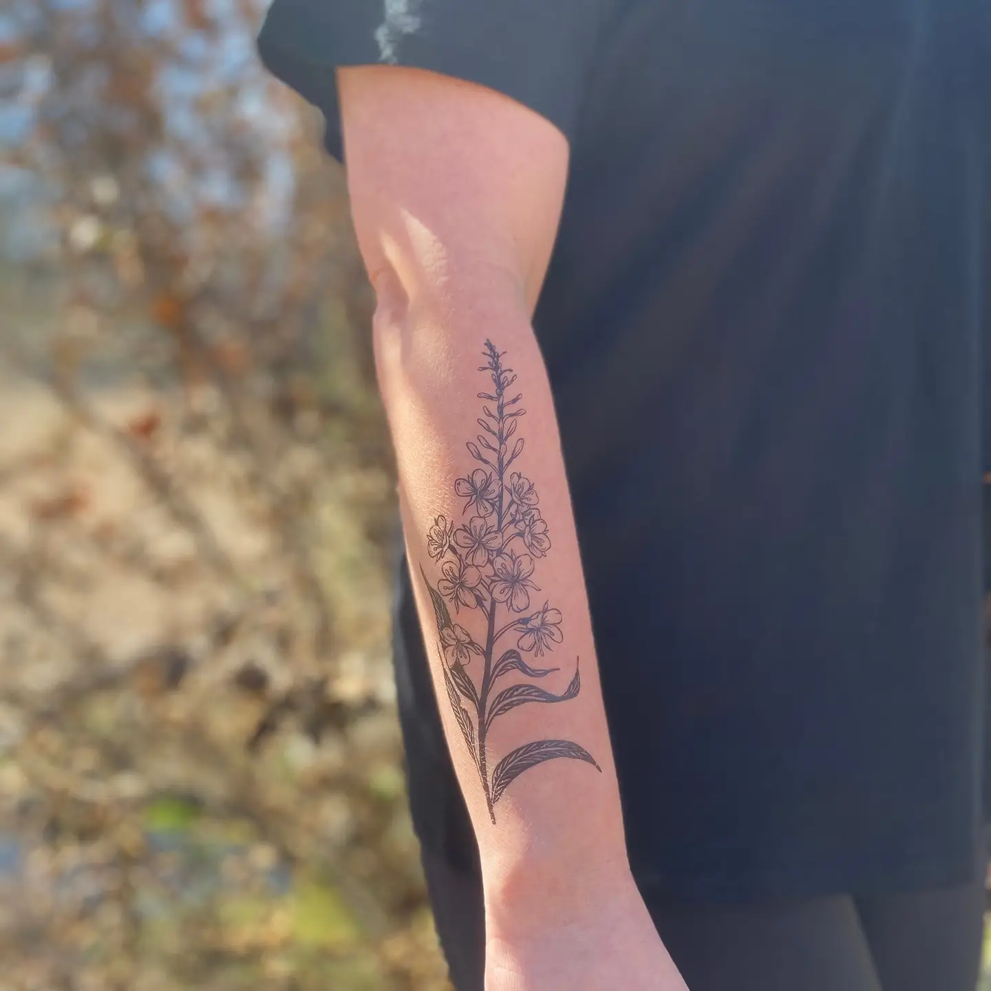 Fireweed Flower Temporary Tattoo