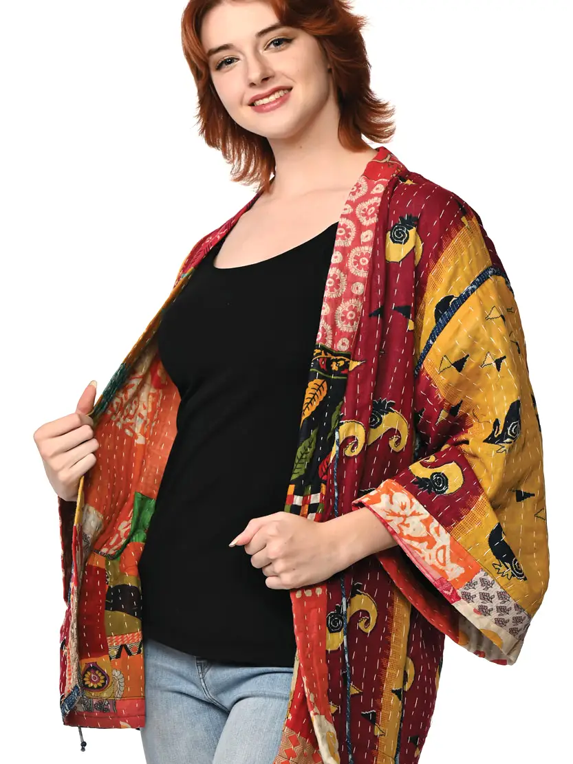 Reversible Kantha Kimono Jacket