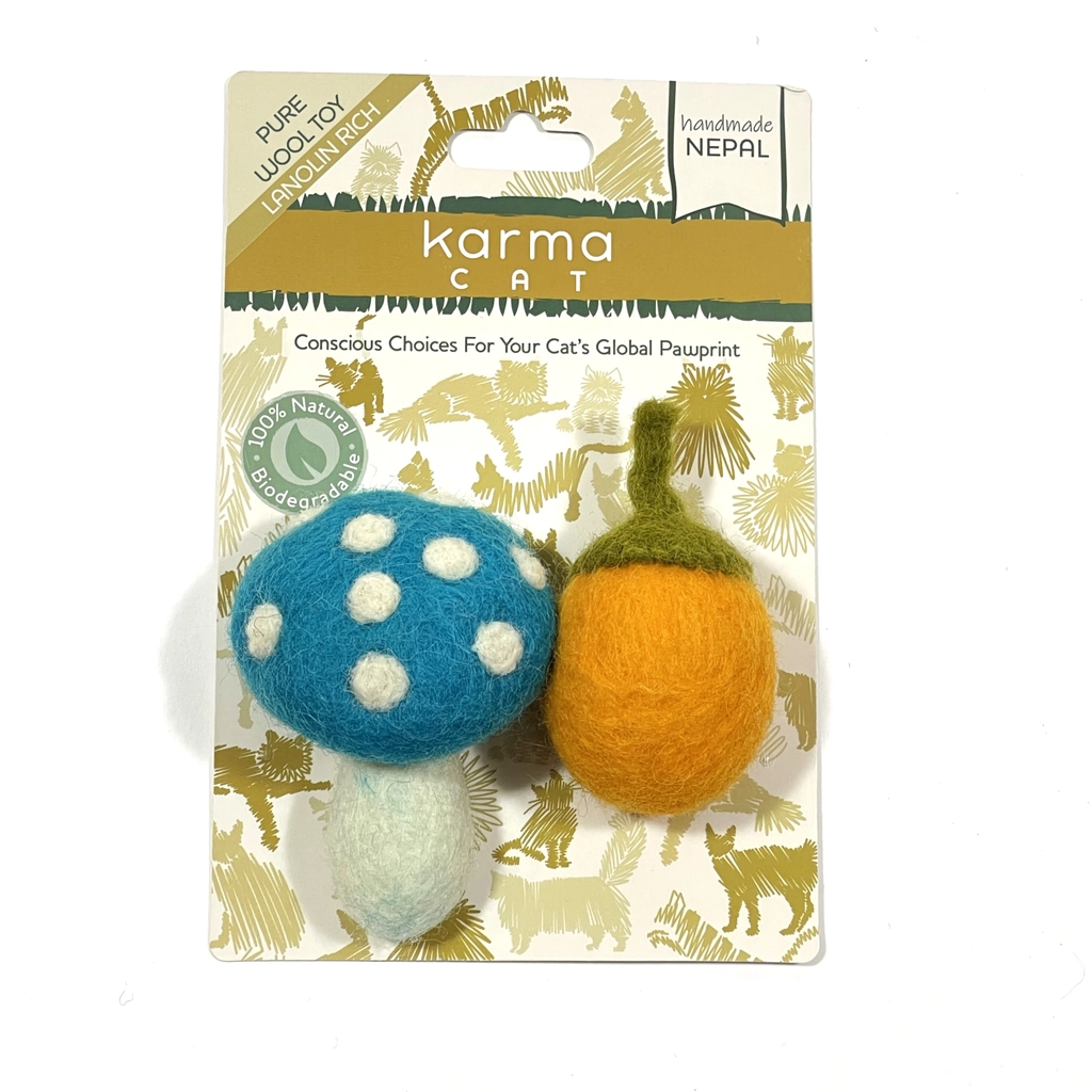 Wool Cat Toys Mushroom Acorn