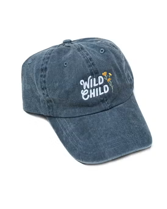 Wild Child Baseball Hat-Faded Navy