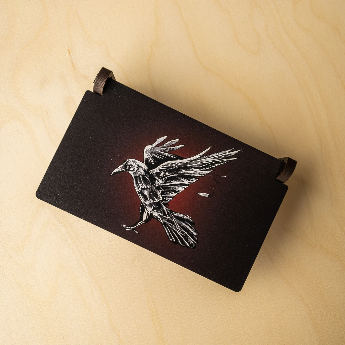 Wooden Raven Tarot Box