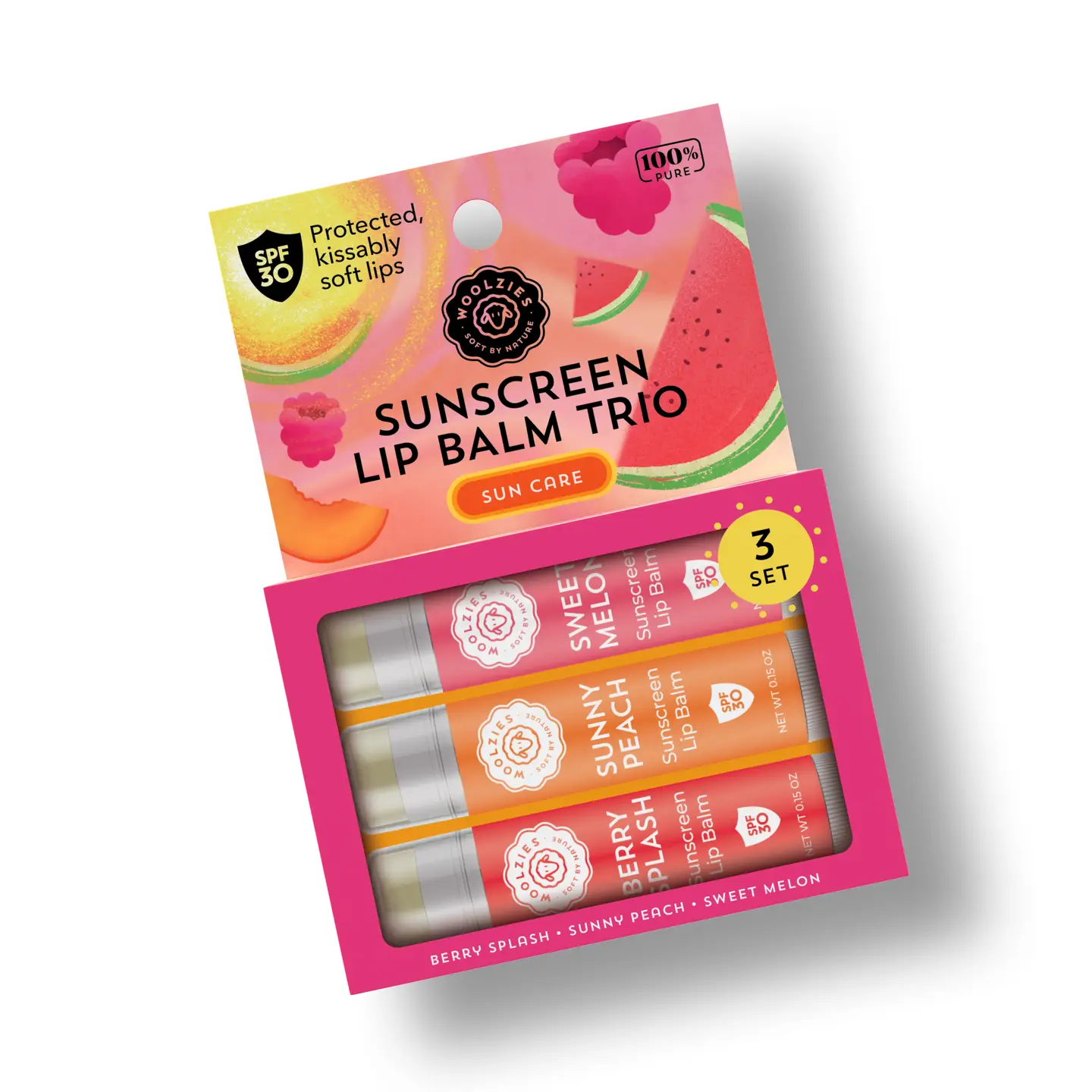 SPF Sunscreen Fruit Lip Balm Trio