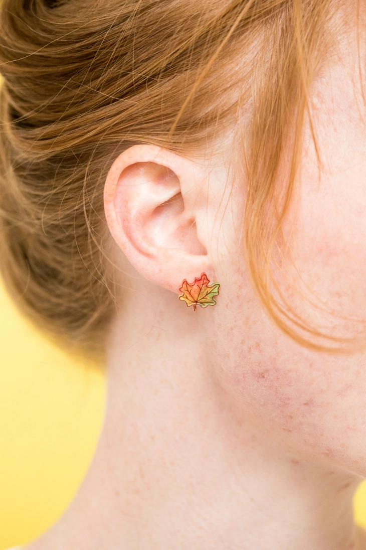 Maple & Oak Leaf Stud Earrings