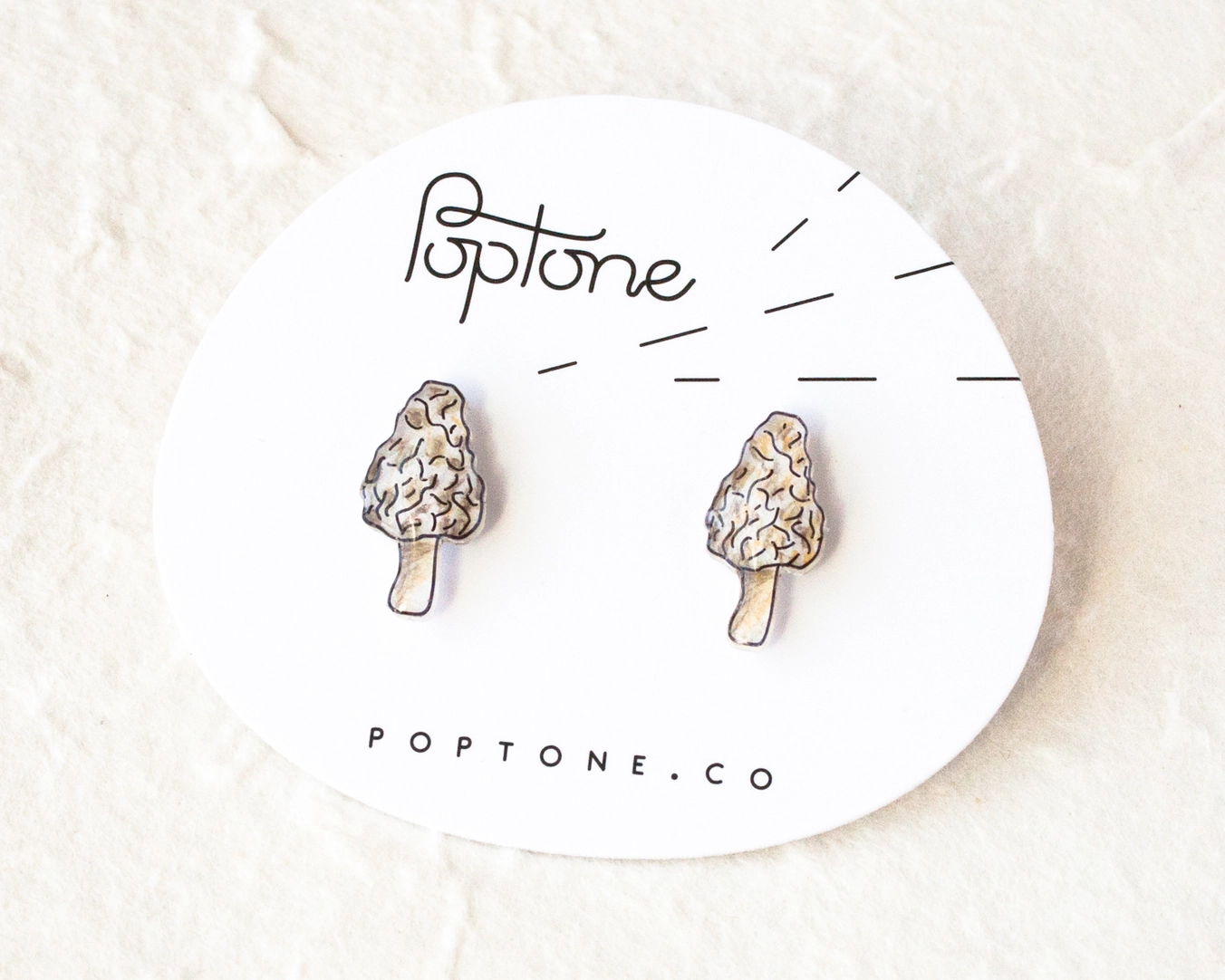 Morel Mushroom Stud Earrings