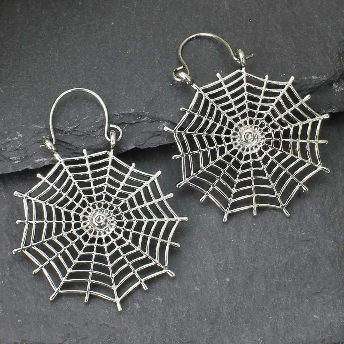 Spider Web Hoop Earrings