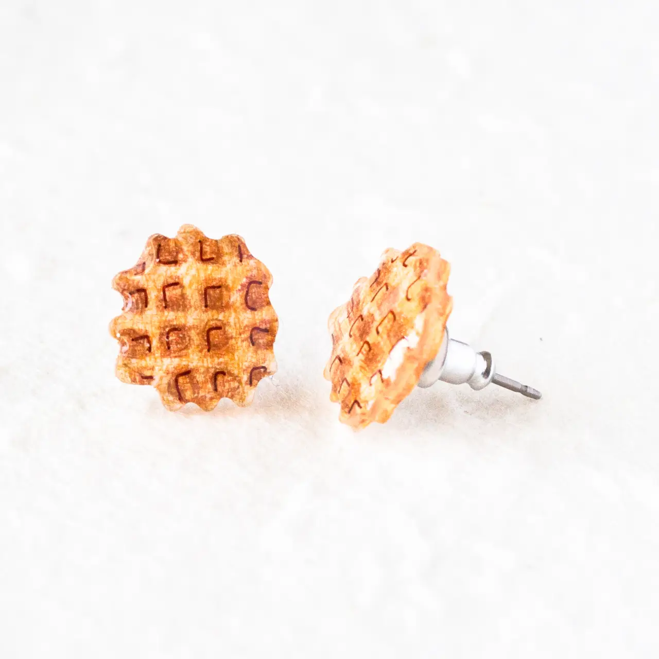 Waffle Stud Earrings