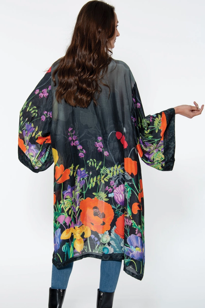 Mitali Kimono - Black Multi Floral