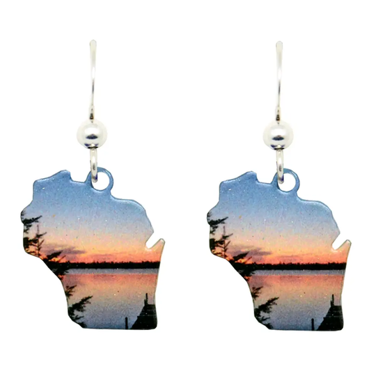 Blue Sunset Wisconsin Earrings