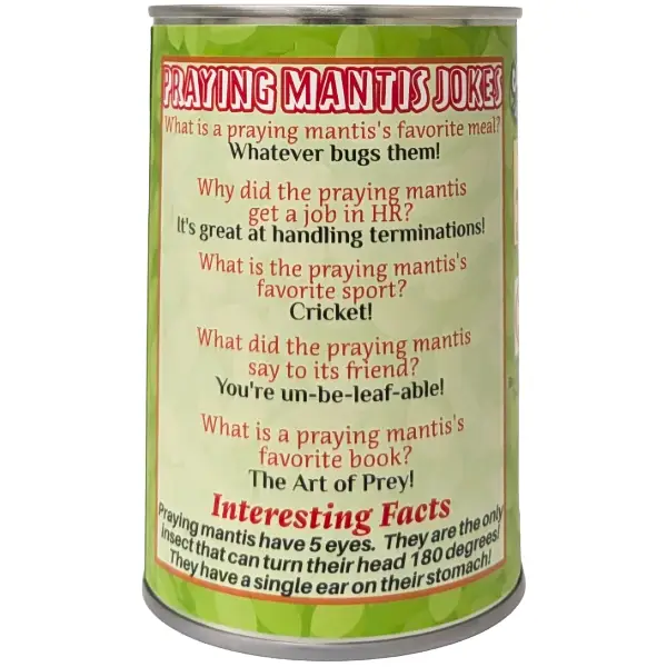 Canned Praying Mantis Stuffed Animal