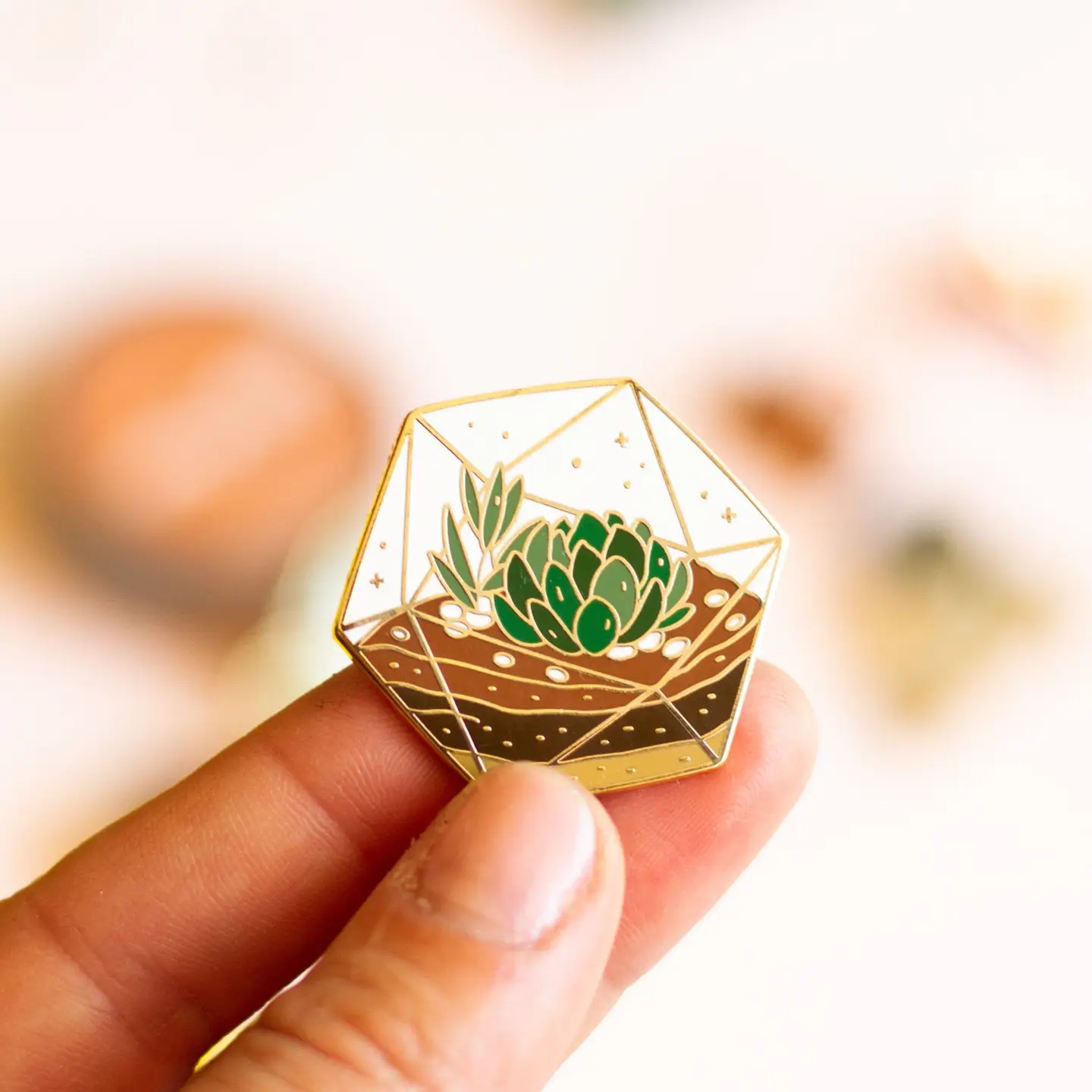 Succulent Terrarium Pin