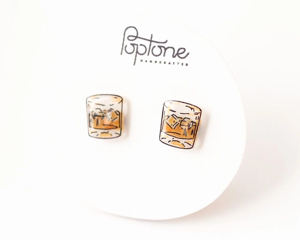 Whiskey Stud Earrings