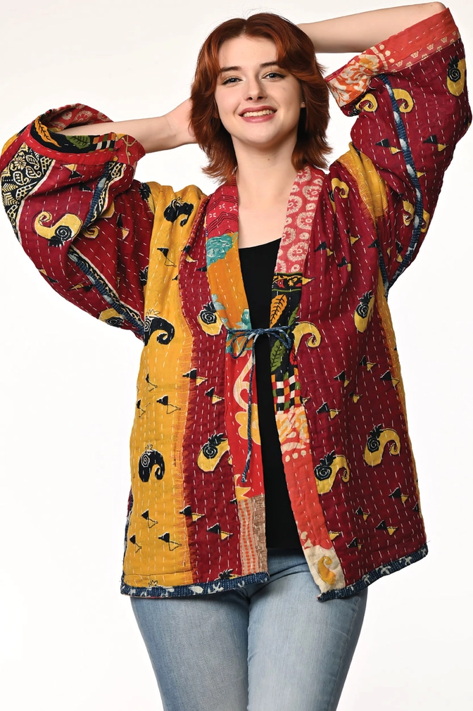 Reversible Kantha Kimono Jacket