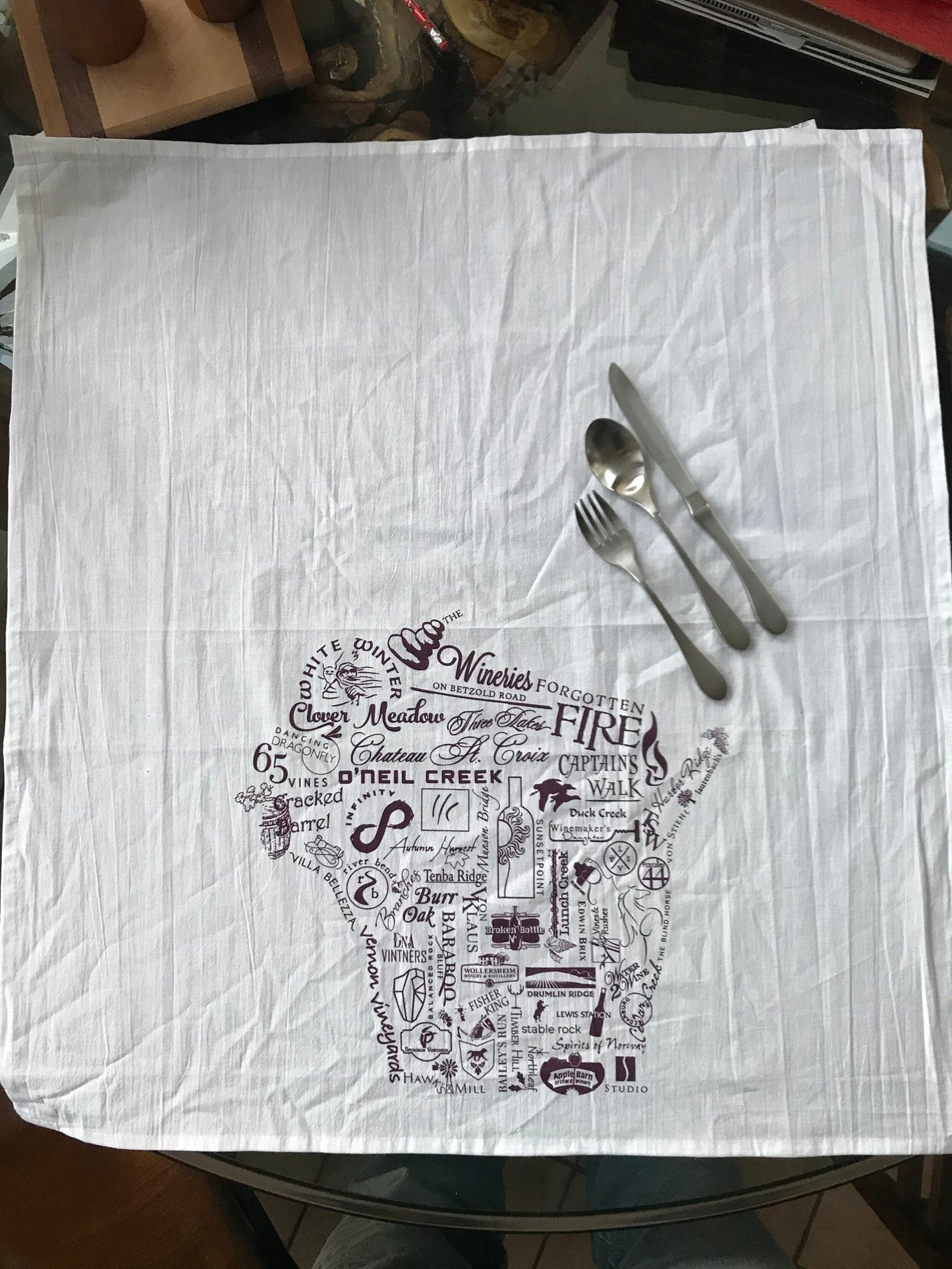 Wineries of Wisconsin Tea Towel