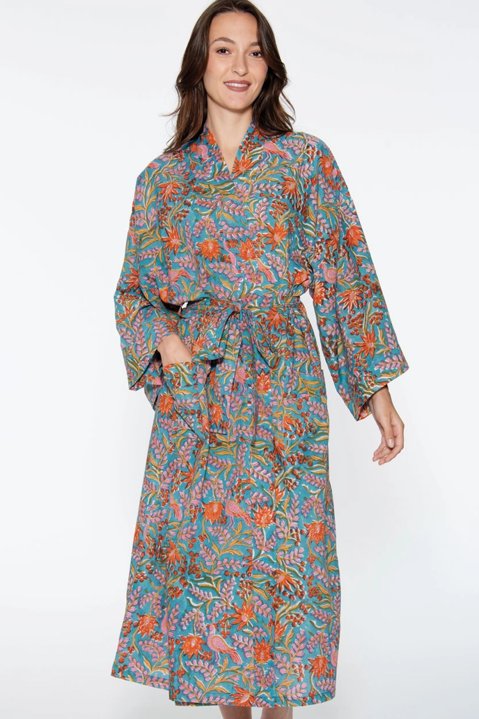 Kimono Robe - Blue Multi