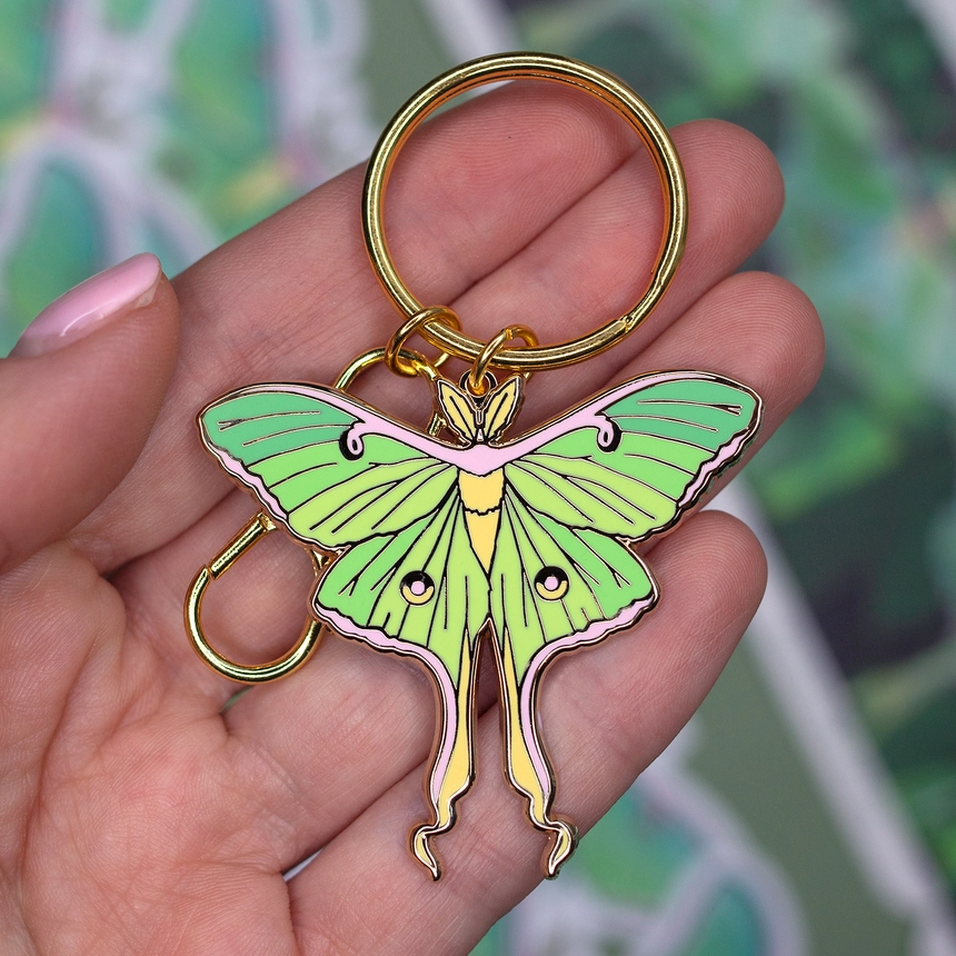 Luna Moth Keychain