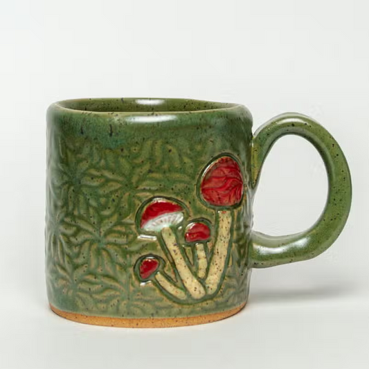 Mushroom Ceramic Mug Green