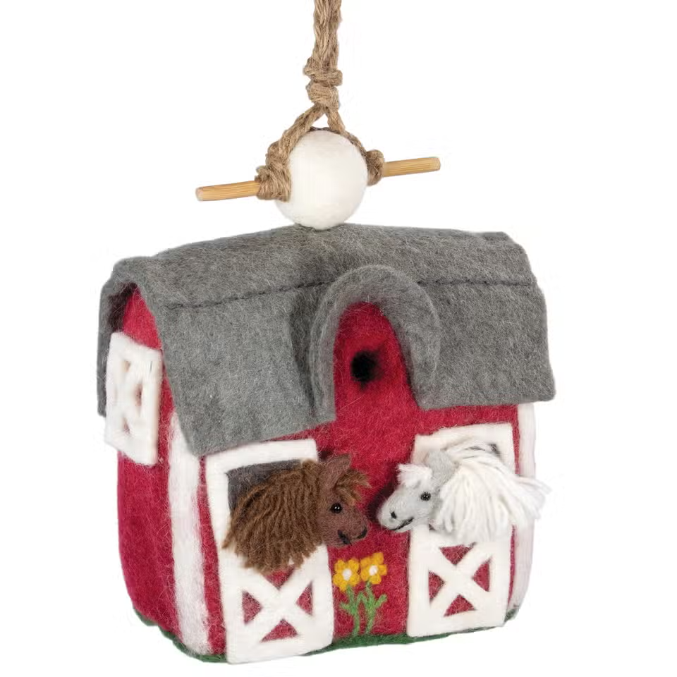Felted Bird House Country Stable