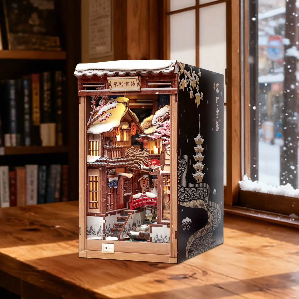 DIY Miniature Book Nook Kit: Kyoto Snow Whisper