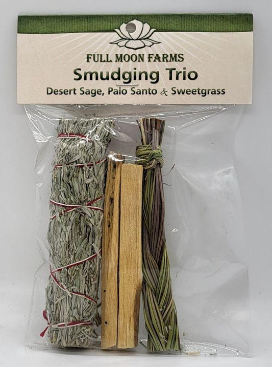 Smudging Trio Desert Sage, Palo Santo + Sweetgrass