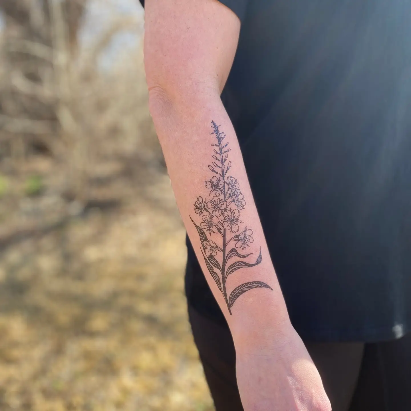 Fireweed Flower Temporary Tattoo