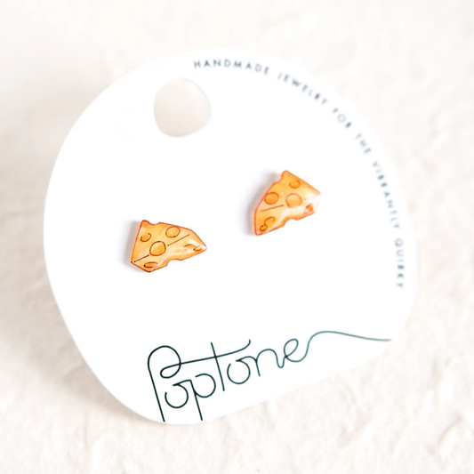 Cheese Wedge Stud Earrings