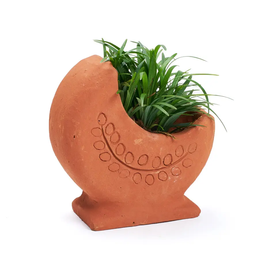 Rakshana Crescent Moon Plant Pot Terracotta