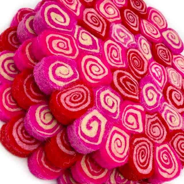 Felted Swirl Trivet - Bubblegum