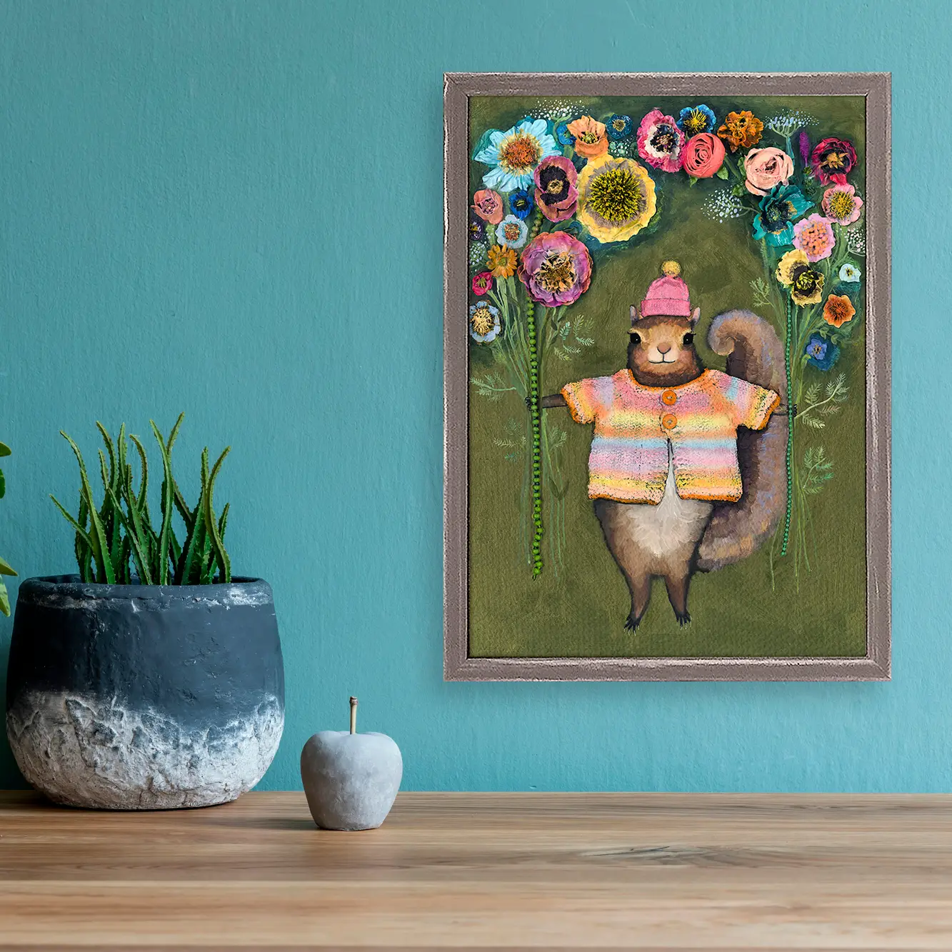 Squirrel Bouquet Mini Canvas