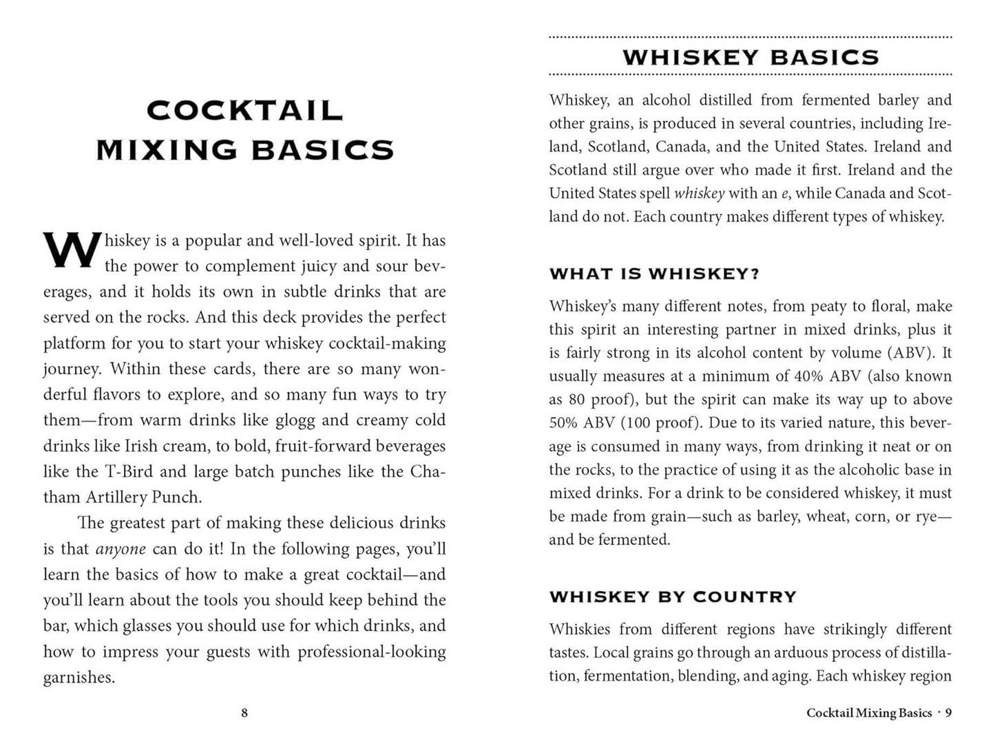 Whiskey Cocktail A-Z Cards