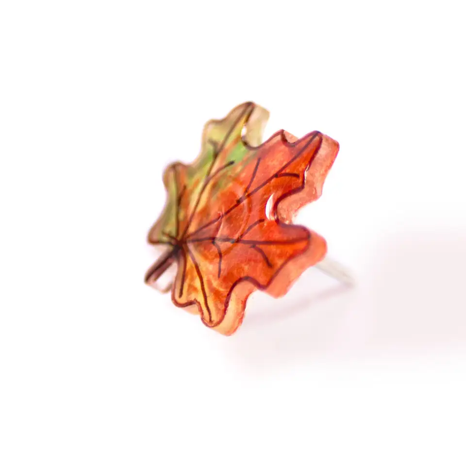 Maple Autumn Leaf Stud Earrings