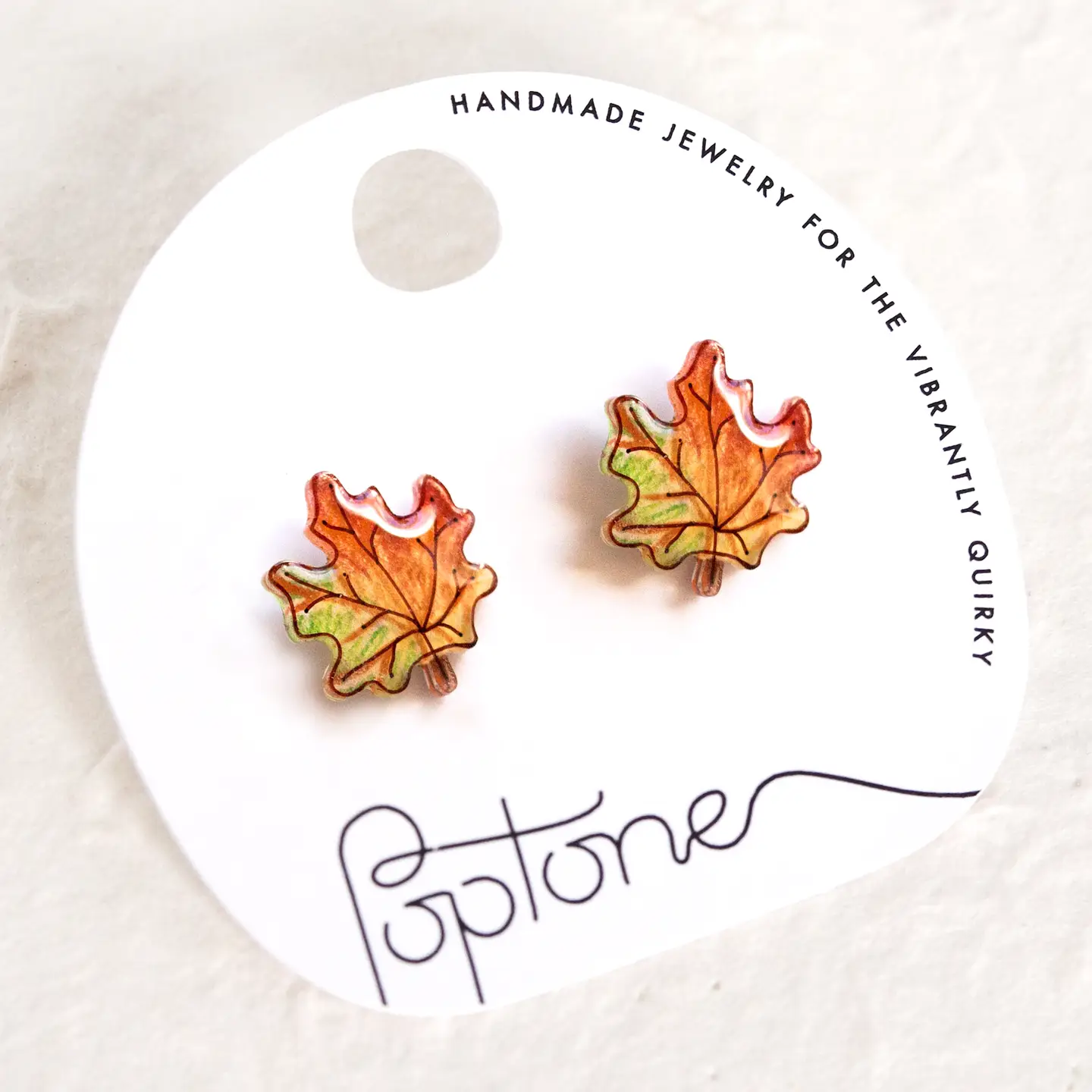 Maple Autumn Leaf Stud Earrings