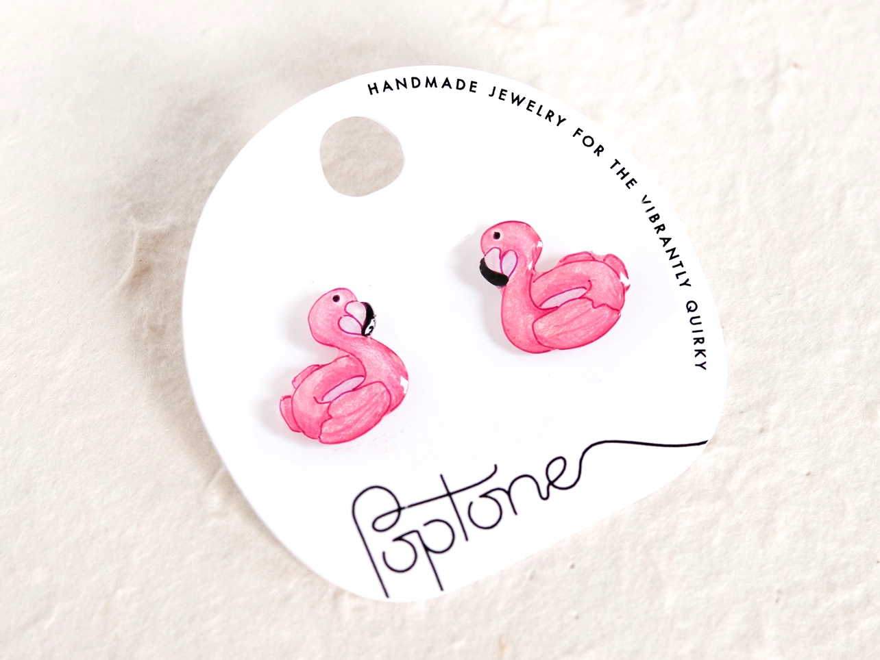 Pink Flamingo Stud Earrings