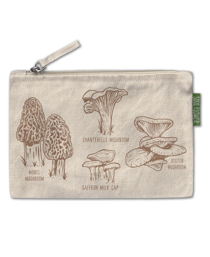 Mushroom Botanical Mushrooms Zip Pouch